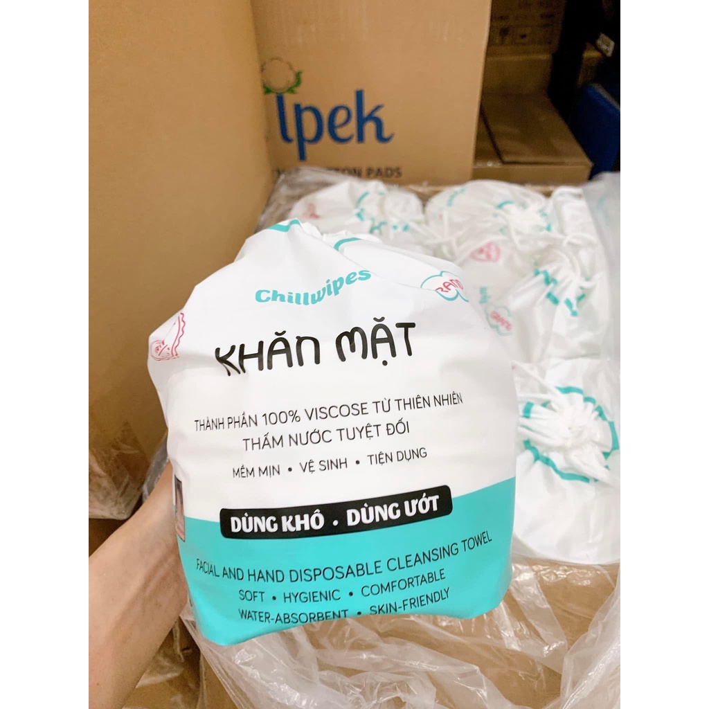 Khăn mặt khô Chillwipes cuộn Grand 80 khăn kích thước 20x20cm