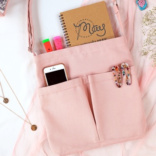 Túi tote canvas đeo chéo 2 túi trơn - May’s Tote Bag