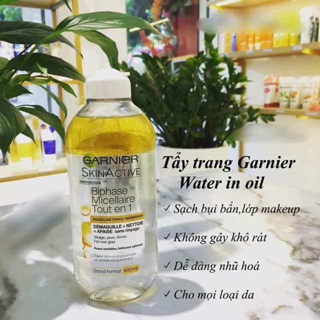 Tẩy Trang Garnier màu vàng cho mọi loại da 400ml