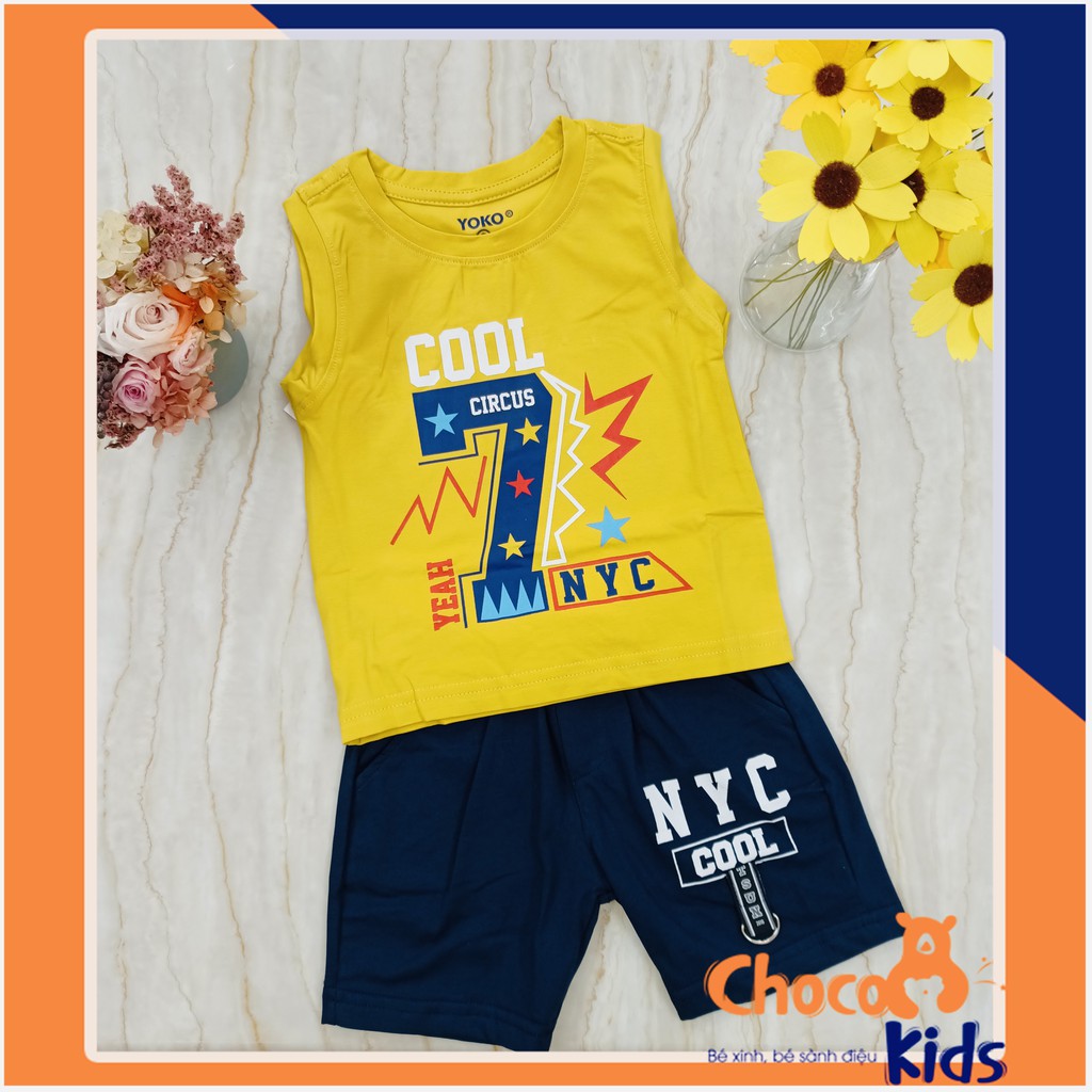 ĐỒ BỘ BÉ TRAI SIZE ĐẠI MÀU VÀNG MÀU XANH LÁ THUN COTTON 4 CHIỀU YOKO