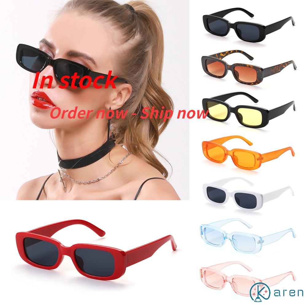 Kính Mát Gọng Vuông Nhỏ Chống Tia UV 400 Thời Trang Cho Nữ