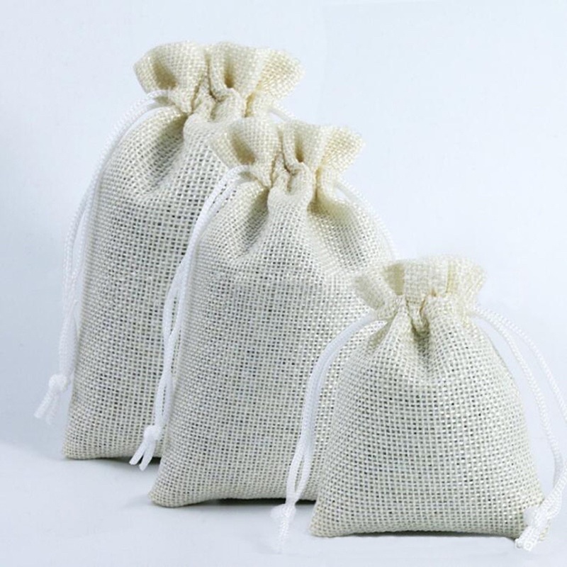 Túi đựng chất liệu vải bố mềm, dây rút, kích thước 13x18cm
