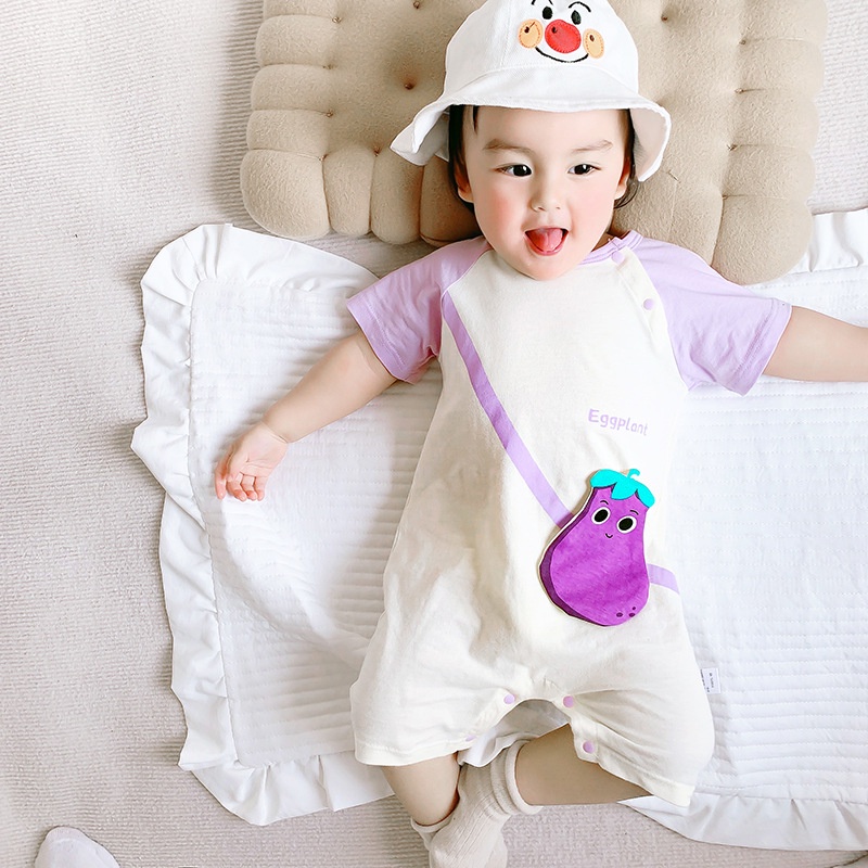 Jumpsuit Bodysuit romper Liền Mảnh Vải cotton In Hình Hoạt Hình Cho Các Bé Từ 0-24 Tháng Tuổi
