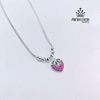 Dây Chuyền Bạc Trẻ Em Dâu Tây Mix Bi - Minh Canh Jewelry