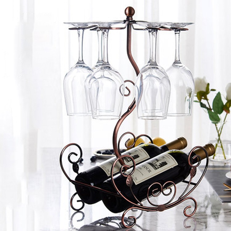 Giá treo ly rượu vang ⚡️ 𝐅𝐑𝐄𝐄 𝐒𝐇𝐈𝐏 ⚡️Kệ ly vang phong cách Châu Âu trang trí để bàn bằng thép không gỉ cao cấp tiện dụng