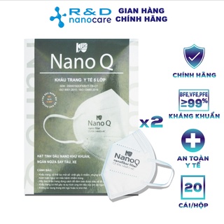 [ COMBO 2 hộp - 40 Cái ] Khẩu trang N95 5 lớp kháng khuẩn NANO Q - Hàng chính hãng Nanocare R&D