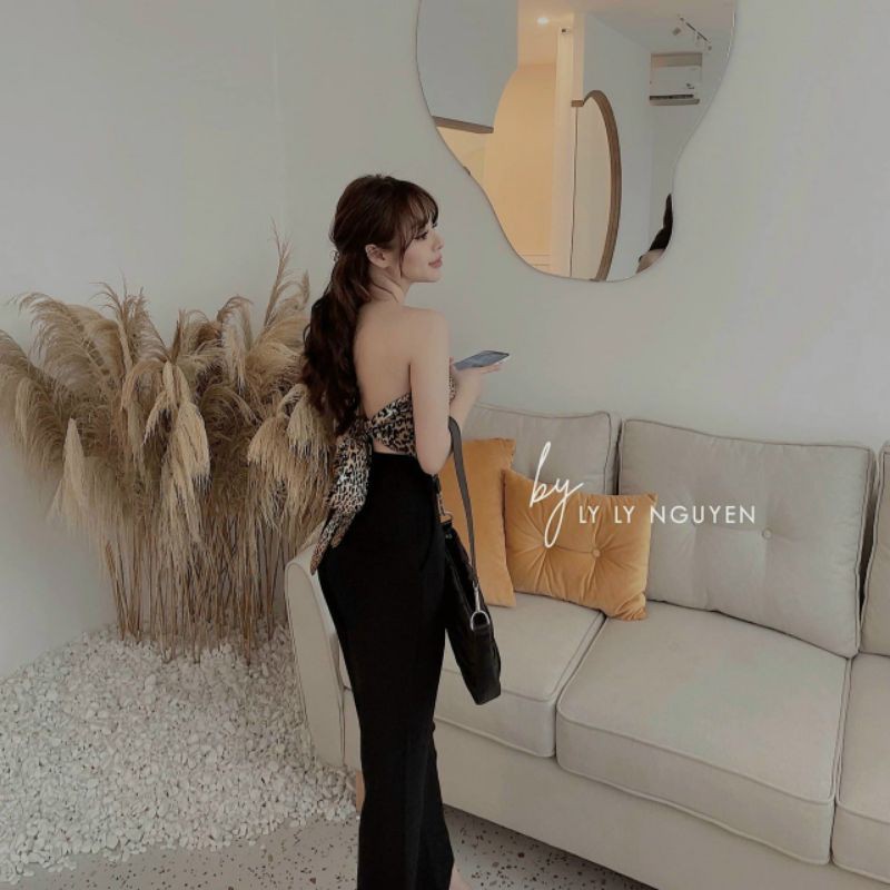 Áo yếm hở lưng mod ngực ngựa vằn