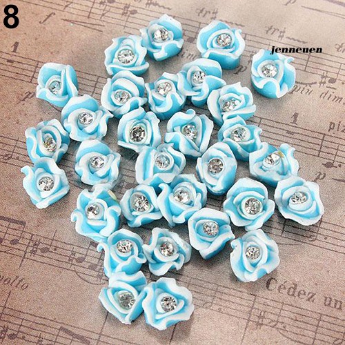 [Hàng mới về] Bộ 20 viên hoa hồng đính đá 3D trang trí móng tay