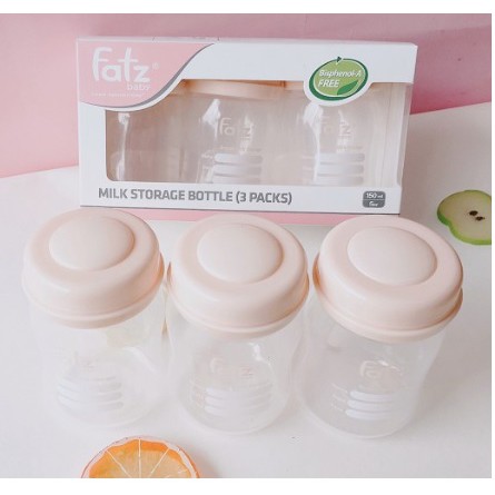 Bộ 3 bình trữ sữa 150ml cổ rộng Fatz Baby FB0120