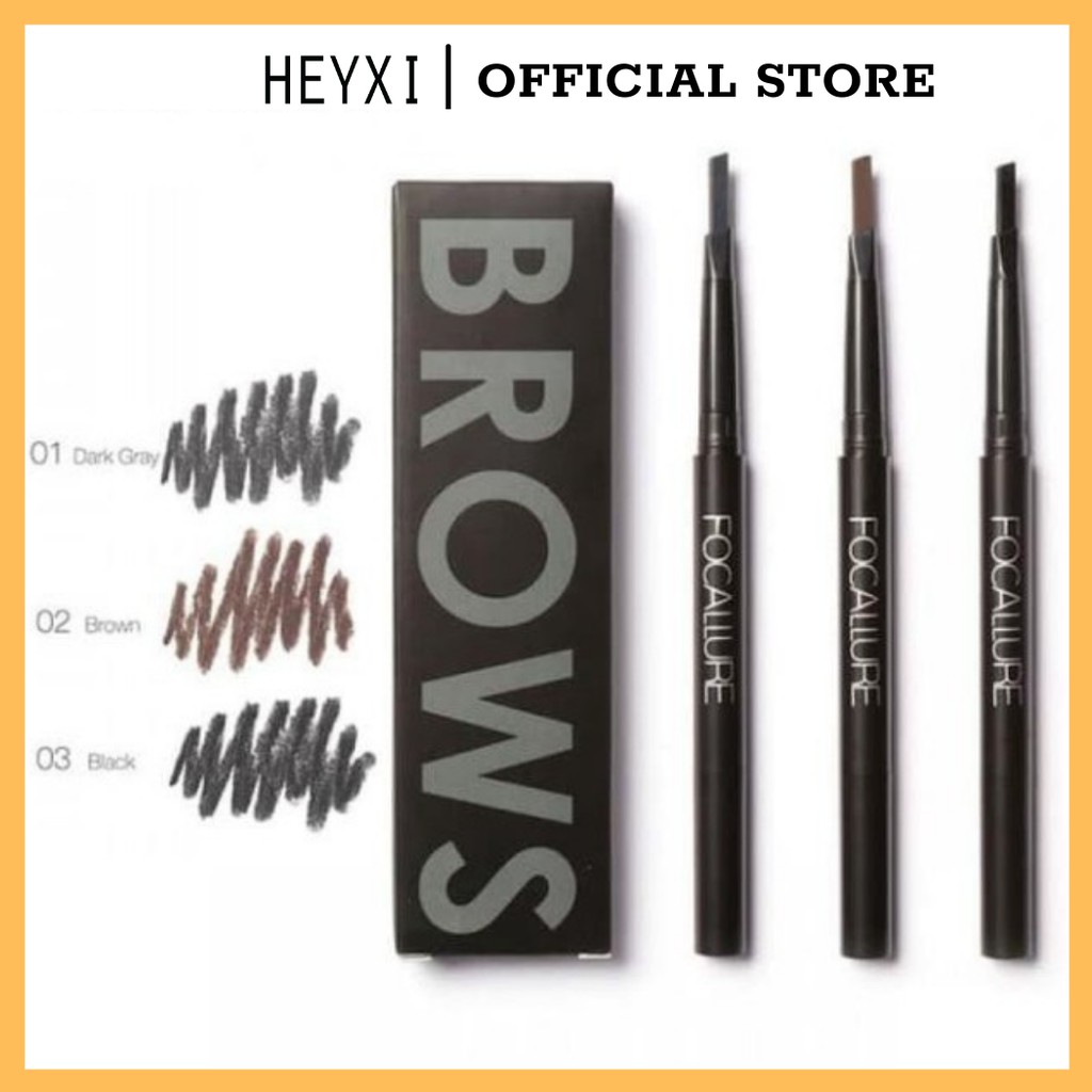 Chì kẻ lông mày hai đầu Focallure BROWS Bút kẻ mày 2 đầu không lem FCKM1