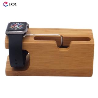Wooden stand for charging iPhone / smart watch handy