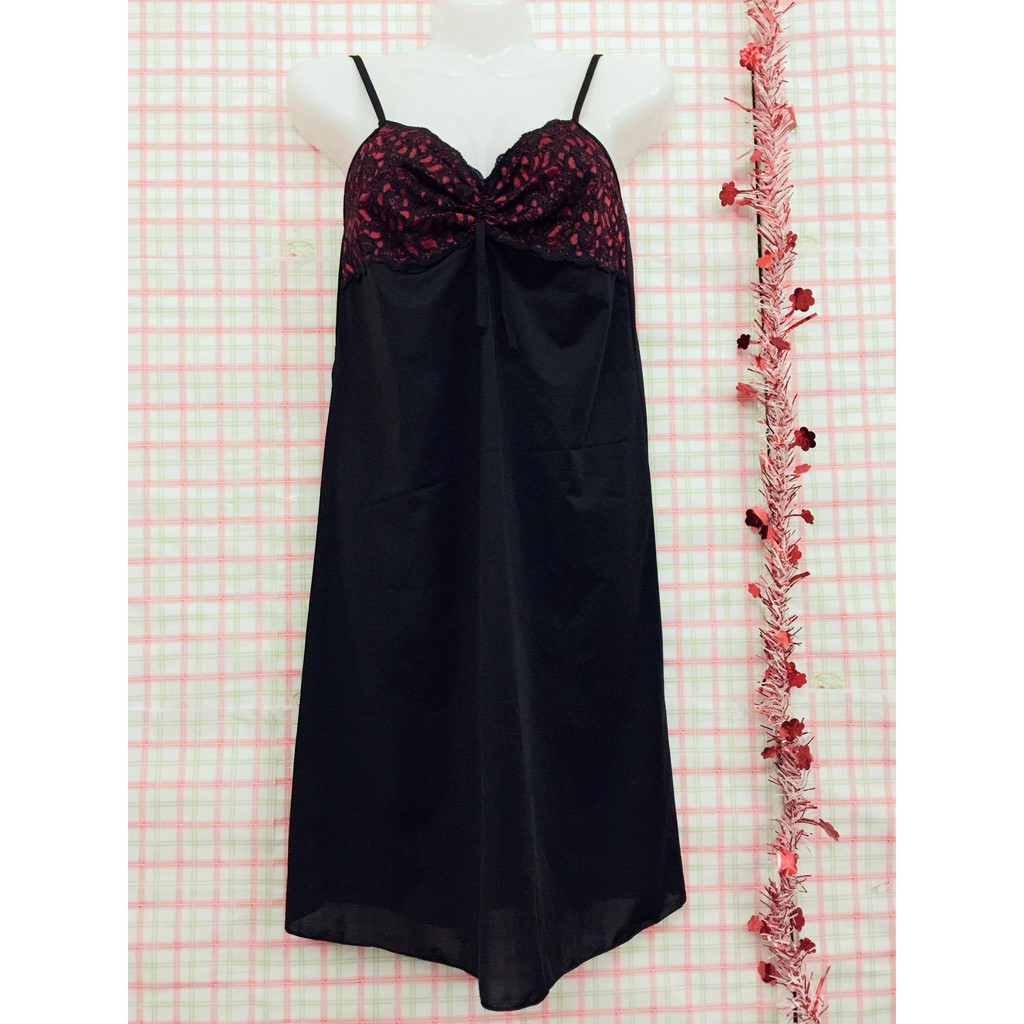 Váy ngủ 2 dây thun lạnh phối ren sexy (hồng, đỏ, đen, tím, xanh) | BigBuy360 - bigbuy360.vn