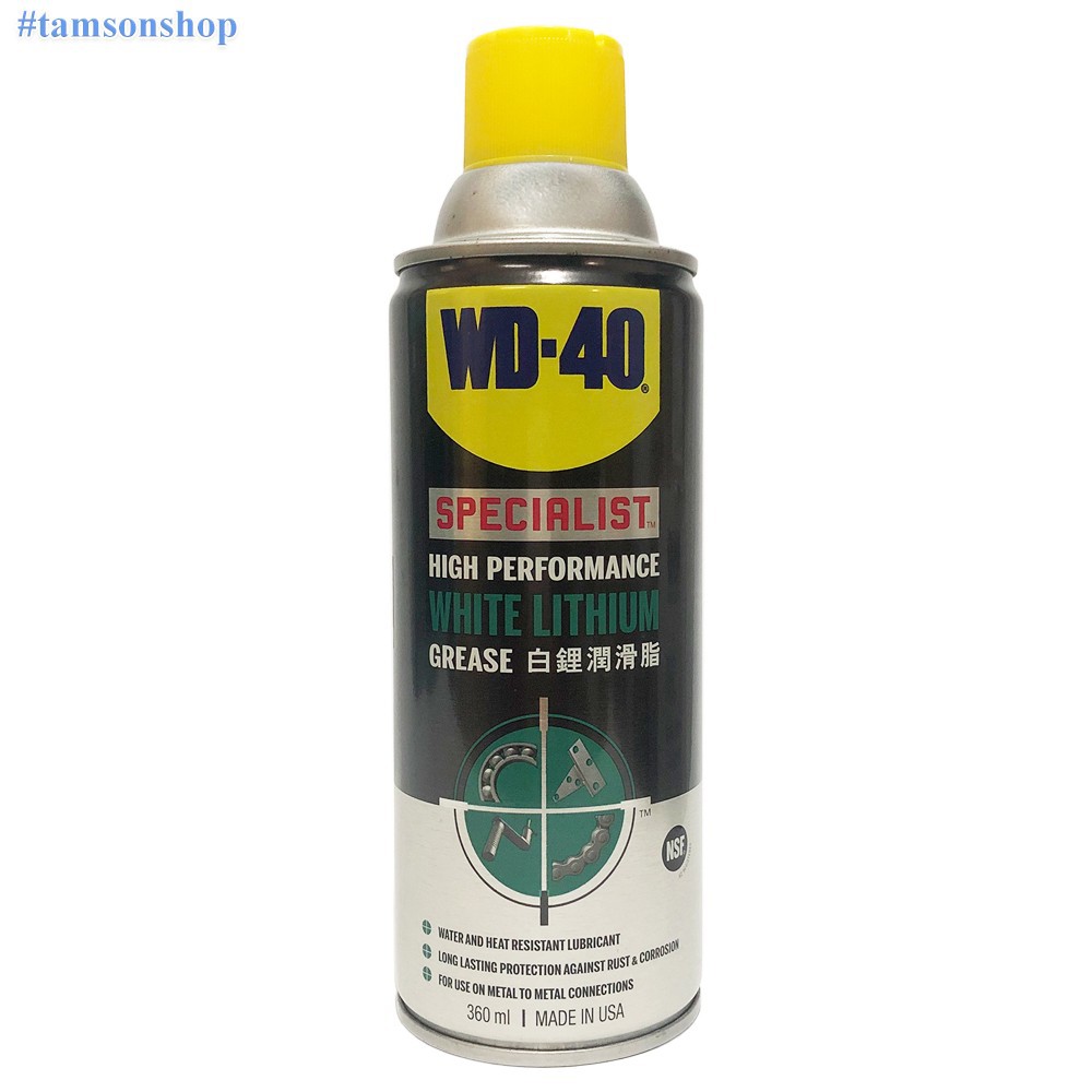 Mỡ Bò Nước Bôi Trơn Dạng Xịt WD-40 White Lithium 360ml