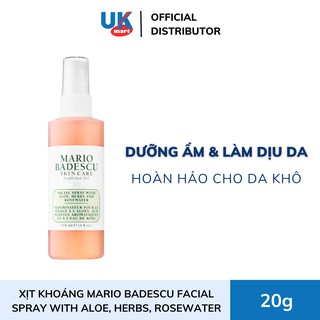 Toner Xịt Khoáng Mario Badescu Facial Spray With Aloe, Herbs, Rosewater 118ml