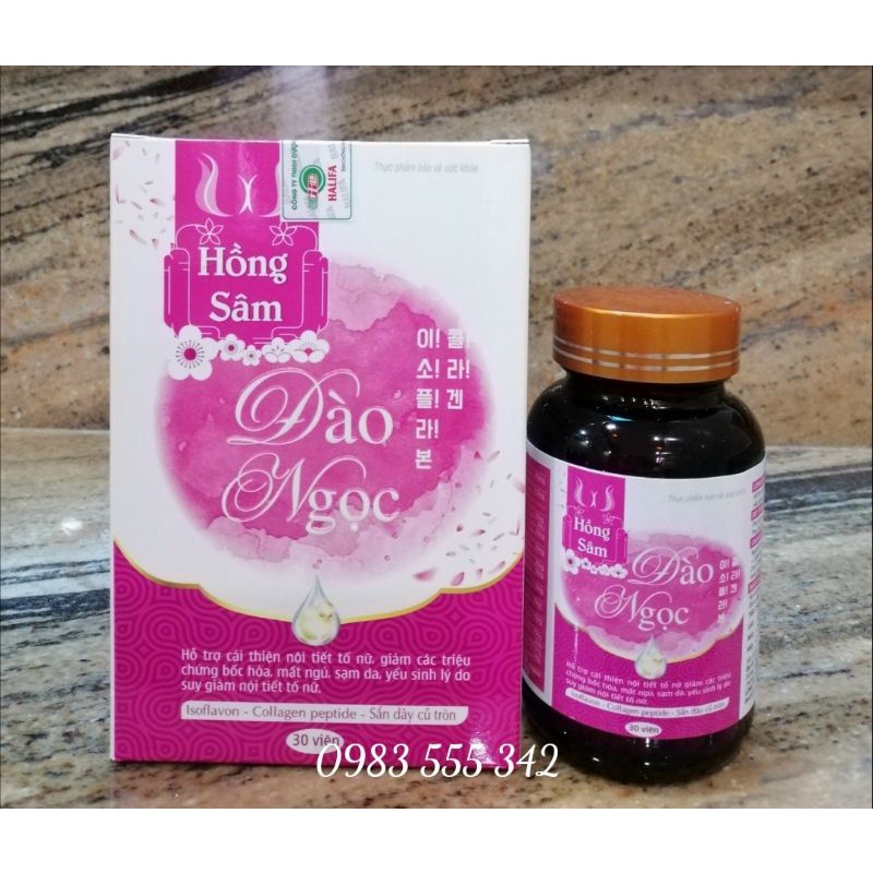 Hồng sâm đào ngọc, cân bằng nội tiết tố nữ, giảm tình trạng bốc hỏa, sạm - nám da, điều hòa kinh nguyệt