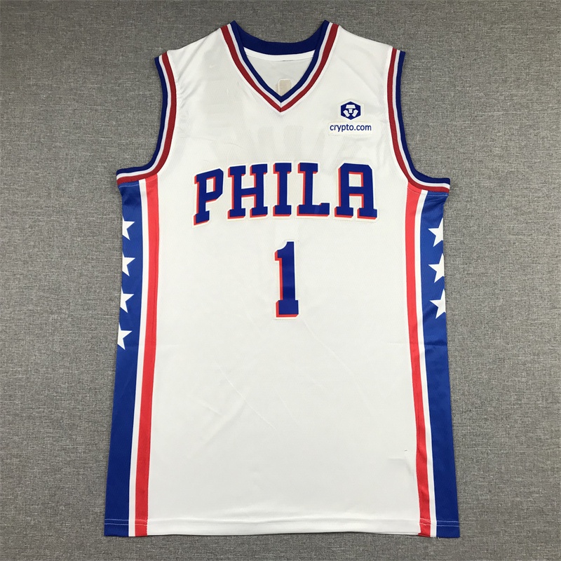 Áo Thun Bóng Đá Thêu Họa Tiết Philadelphia 76Es 1 Harden Số 75th 2022