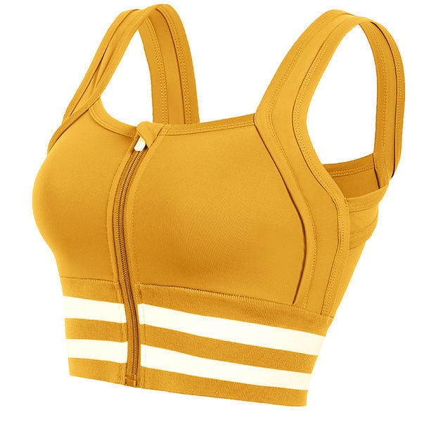 Sinh viên yoga lưng áo ngực dây kéo phía trước áo ngực thể thao độ bền cao chống sốc thu thập áo vest thể dục chống sag