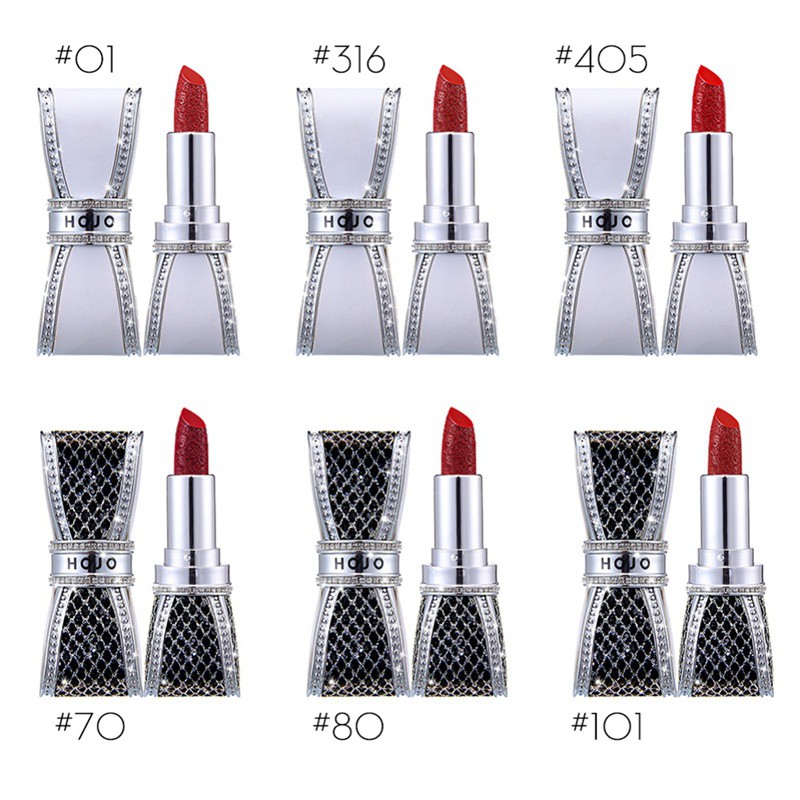 [Hàng mới về] Son lì HOJO chống thấm nước chống dính dễ lên màu thiết kế vỏ đính đá sang trọng