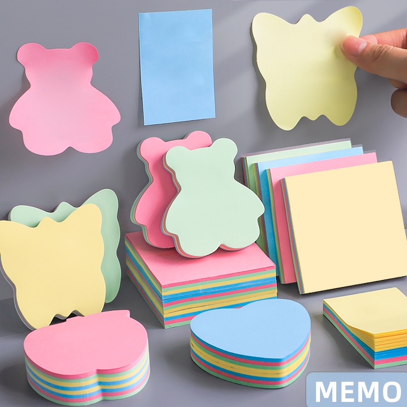 Set 100 Tờ Giấy Ghi Chú Mini Nhiều Màu Sắc Kiểu Hoạt Hình Dễ Thương