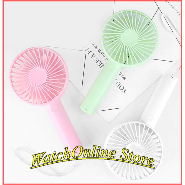 QUẠT MINI TÍCH ĐIỆN CẦM TAY CÓ dây đeo (Kèm pin sạc + cáp sạc)