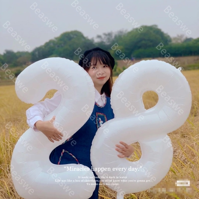 Bong bóng lá nhôm 32 inch hình chữ số dùng trang trí tiệc sinh nhật tiệc mừng em bé