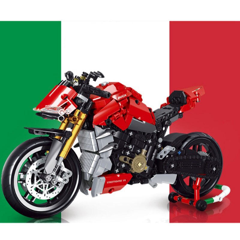Đồ chơi Lắp ráp Mô hình xe máy Panlos 672006  827pcs MOC Ducati Streetfighter V4SP motorcycle