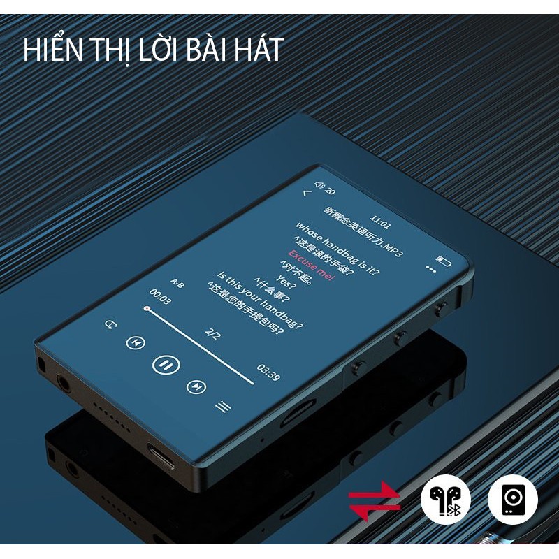 [HÀNG CHÍNH HÃNG] MÁY NGHE NHẠC XEM PHIM BLUETOOTH 5.0 MÀN HÌNH CẢM ỨNG 4 INCH RUIZU H9 32GB HỖ TRỢ TIẾNG VIỆT