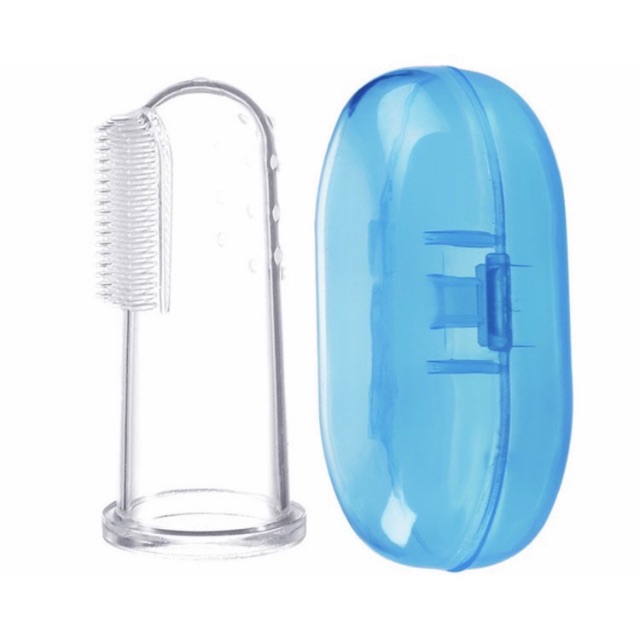 Rơ lưỡi silicon vệ sinh răng miệng cho bé có hộp đựng