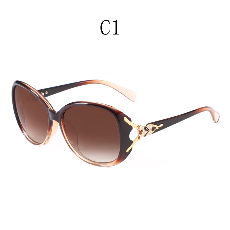 Fashion Polarized Fox Headband Diamond Sun Glasses Trend Women's Europe America UV Protection Large Frame Sunglasses