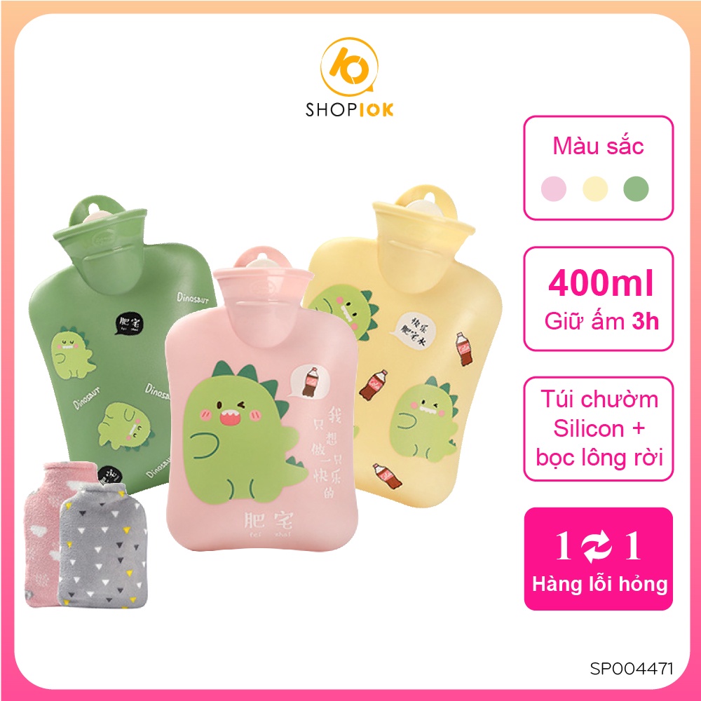 Túi chườm nóng lạnh SHOP10K giảm đau bụng kinh, túi chườm giữ ấm, hạ sốt 400ml - SP004471