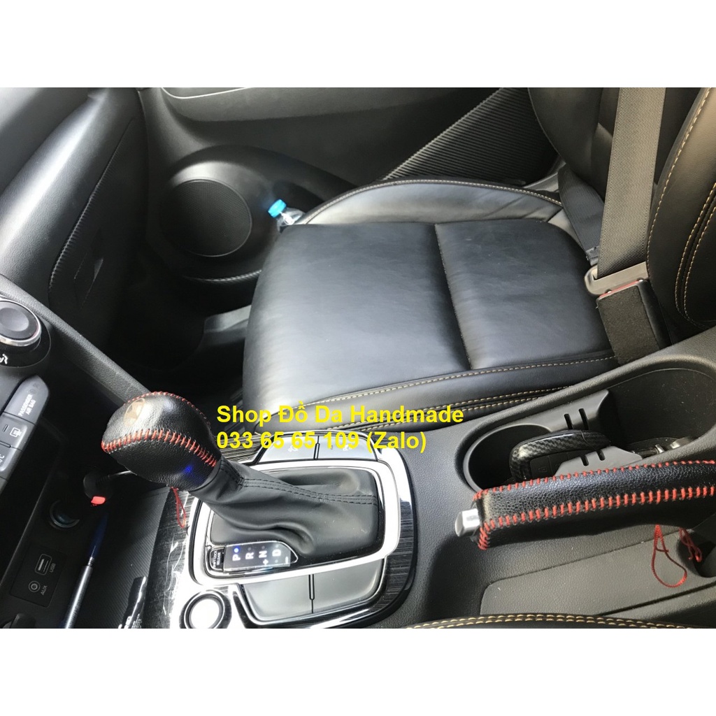 Bọc da cần số phanh tay Hyundai kona bằng da bò, bảo hành 12 tháng, nhiều mầu sắc, giá gốc tại xưởng