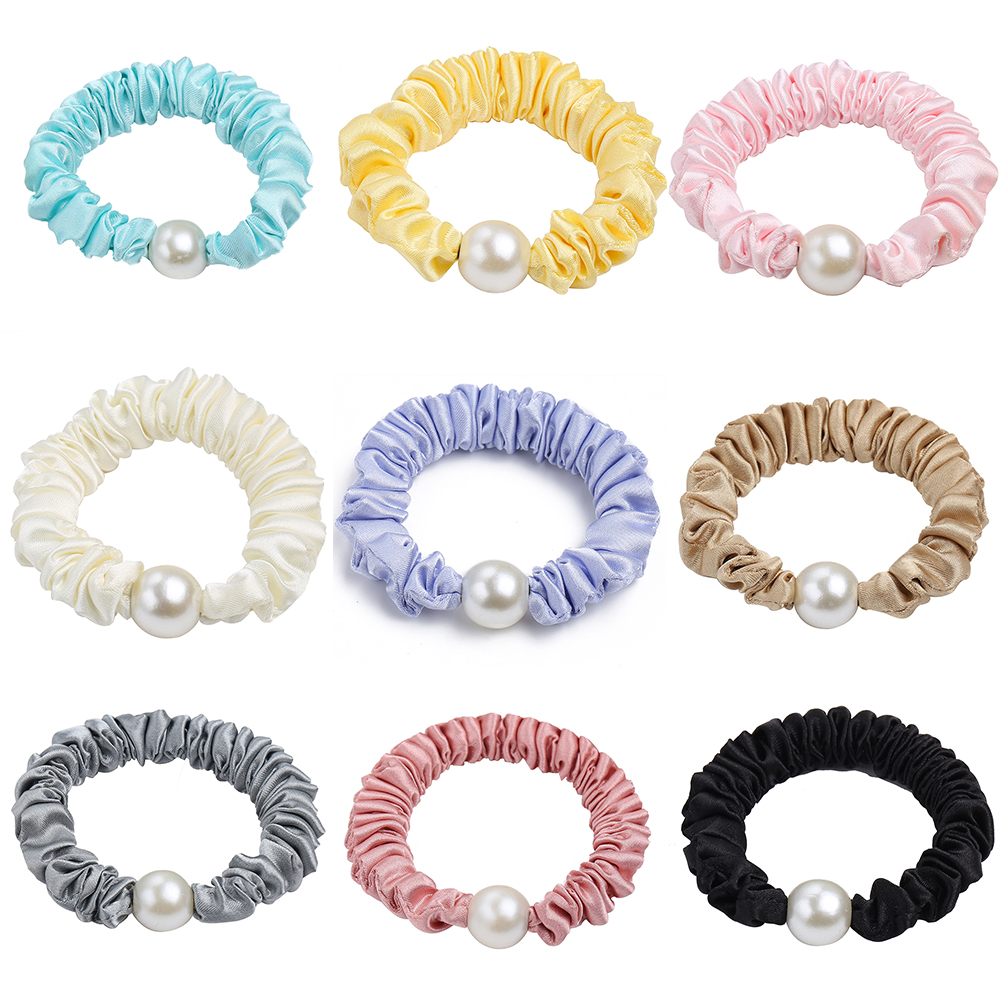 Dây buộc tóc co dãn màu trơn duyên dáng dễ phối đồ dành cho nữ