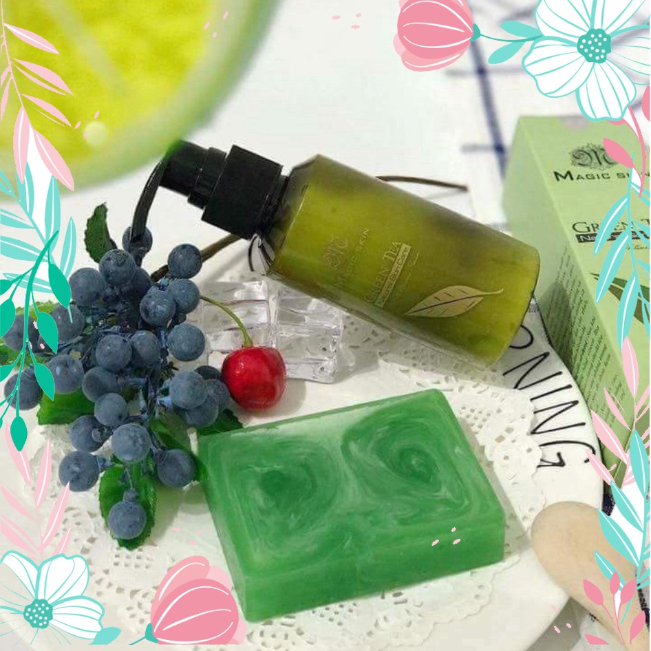 Xà phòng tắm trắng Green tea soap MAGIC SKIN 100gr