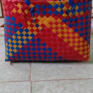 Làn (giỏ) đi chợ thủ công, làn đựng đồ thủ công(chéo)(không chọn màu giao ngẫu nhiên)