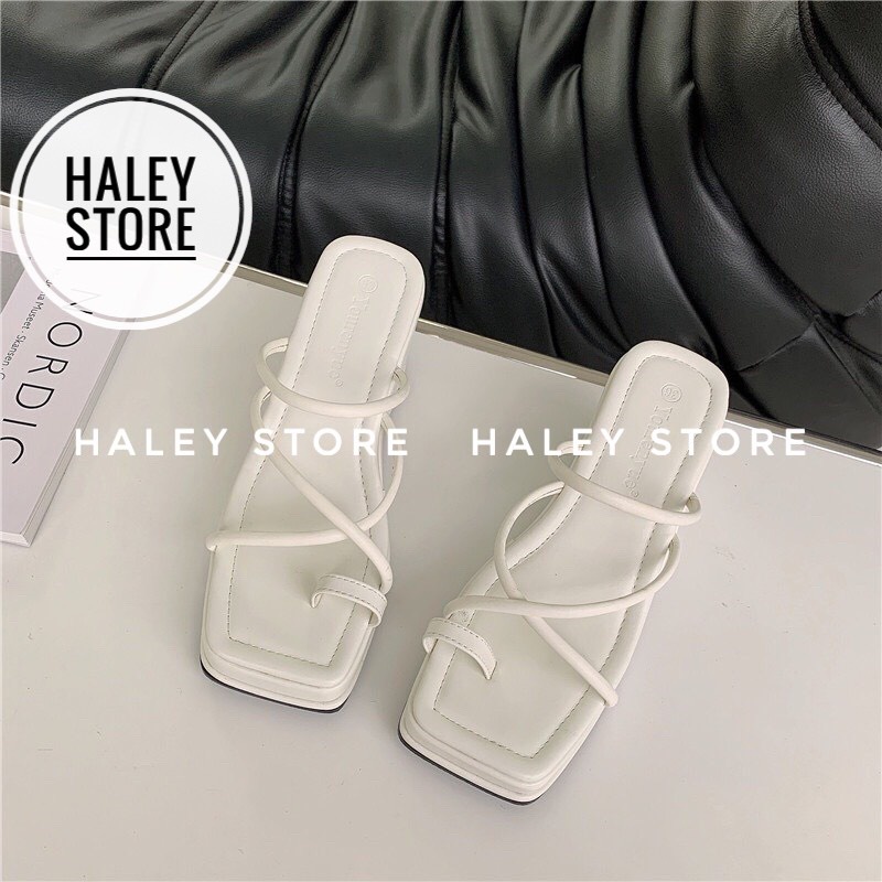 Giày dép nữ đế xuồng cao 8cm HALEY STORE quai ngang mảnh xỏ ngón nhẹ mềm êm chân rẻ vền đẹp đi chơi du lịch