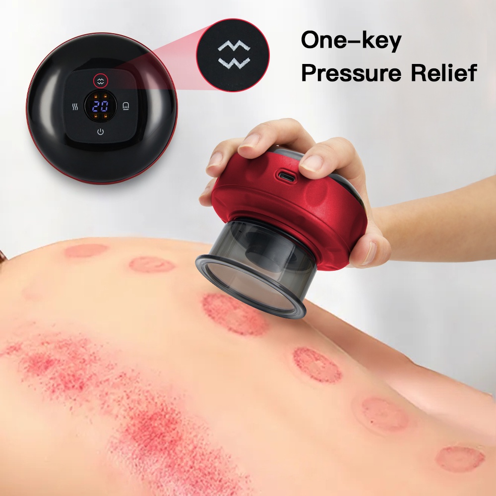 Máy giác hơi cạo gió cầm tay massage kết hợp nhiệt và áp suất âm giúp giảm đau nhức cơ, mệt mỏi, lưu thông khí huyết