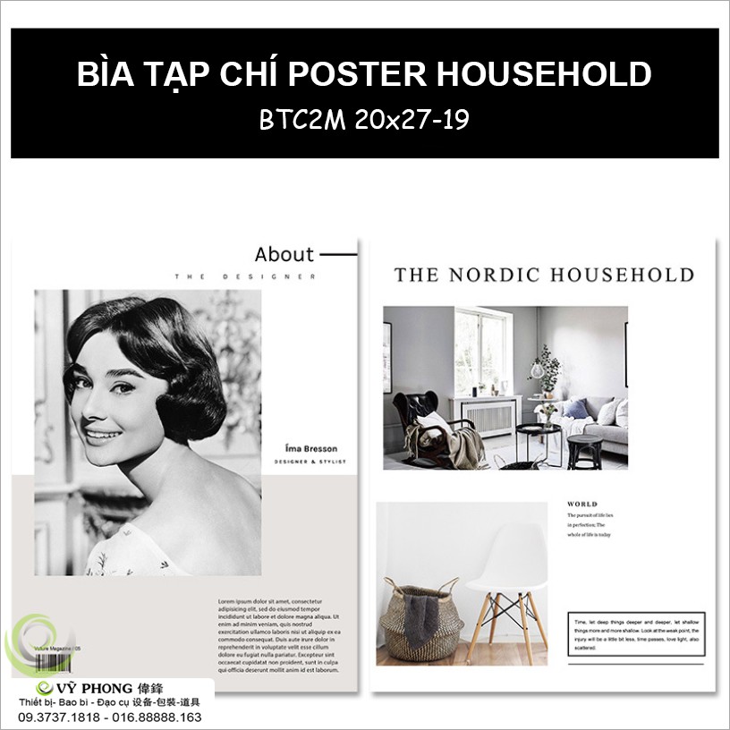 BÌA TẠP CHÍ 2 MẶT 20x27cm POSTER CHỤP ẢNH SẢN PHẨM PHỤ KIỆN TRANG TRÍ BTC2M20x27-19,20,21