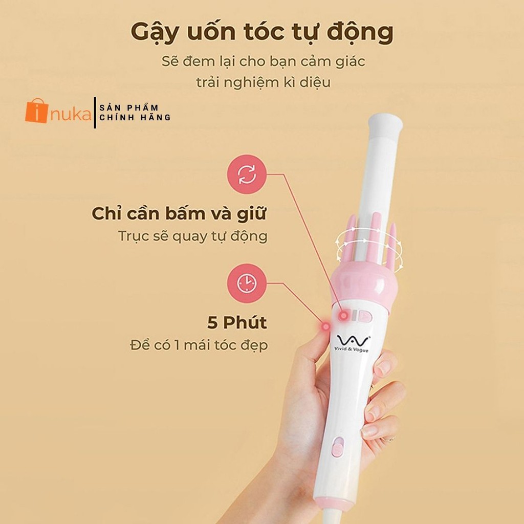 [Loại tốt] Máy uốn tóc tự động uốn tóc mini làm xoăn tóc bền đẹp.