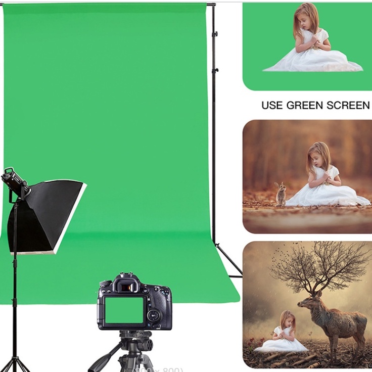 (Cotton Dày Mịn) Phông tách nền màu xanh lá xanh dương chụp hình quay phim chuyên nghiệp, làm tiktok, livestream