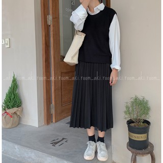 Áo gile len cổ tròn