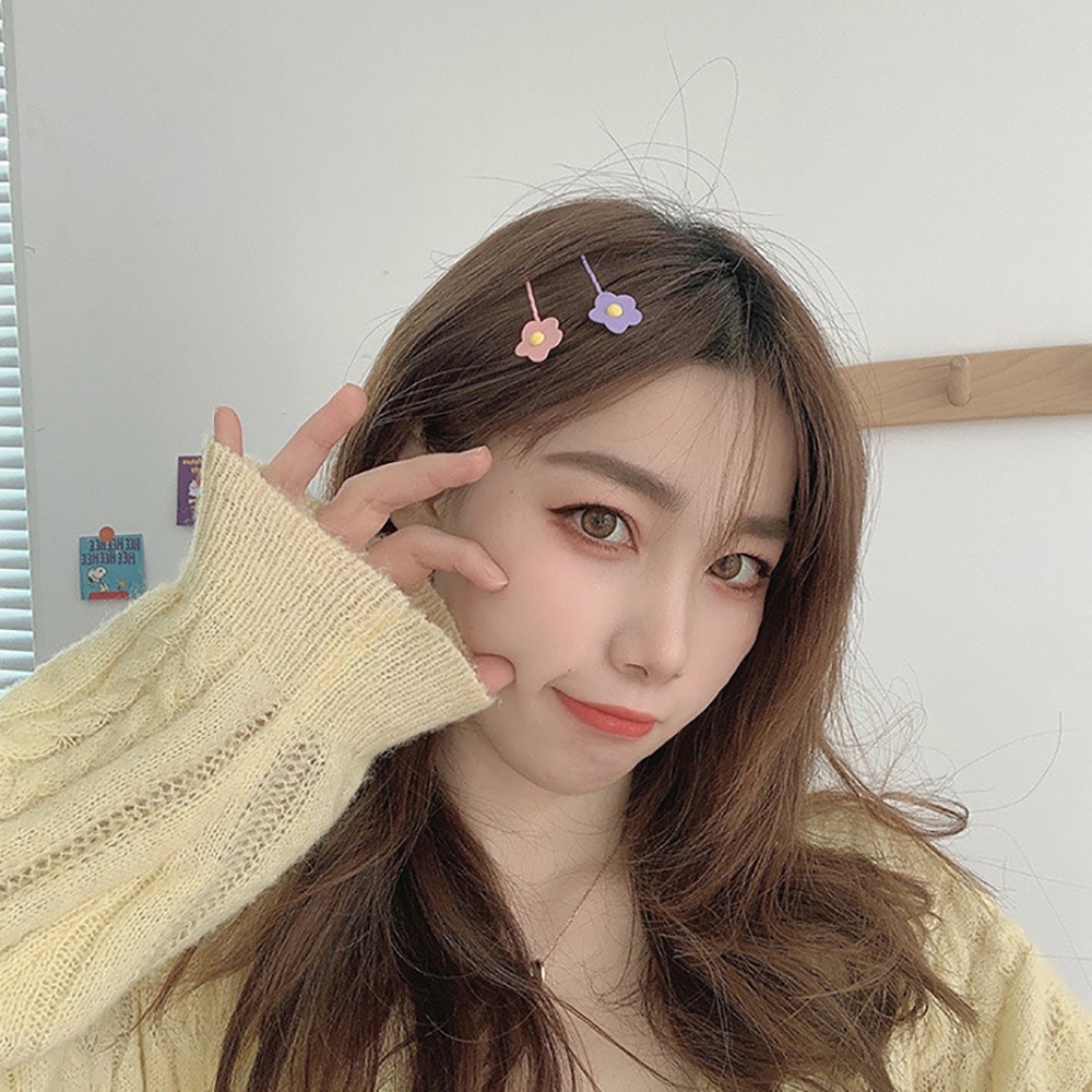 Kẹp Tóc Bằng Sắt Hình Hoa Nhiều Màu Dễ Thương Cho Nữ