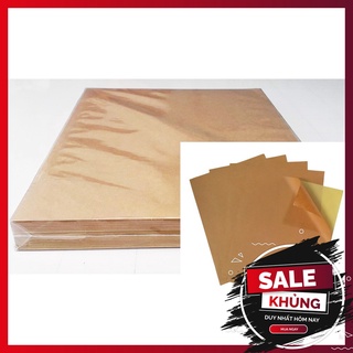 Giấy in decal màu da bò-Decal Giấy Kraft In logo sản phẩm, Nhãn dán hộp quà tặng, sổ tay handmade 100 tờ