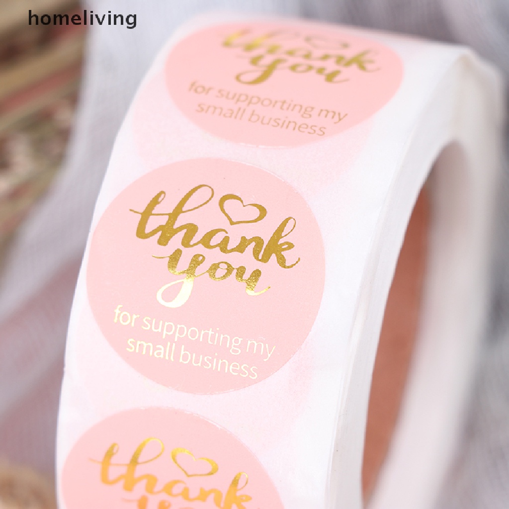Cuộn 500 Miếng Dán 1 Inch In Chữ Thank You For Supporting My Small Business