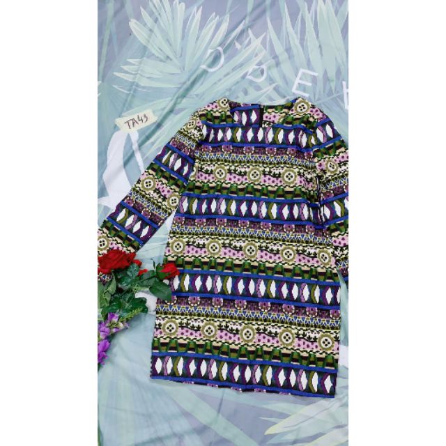 Đầm suông thổ cẩm. TA43