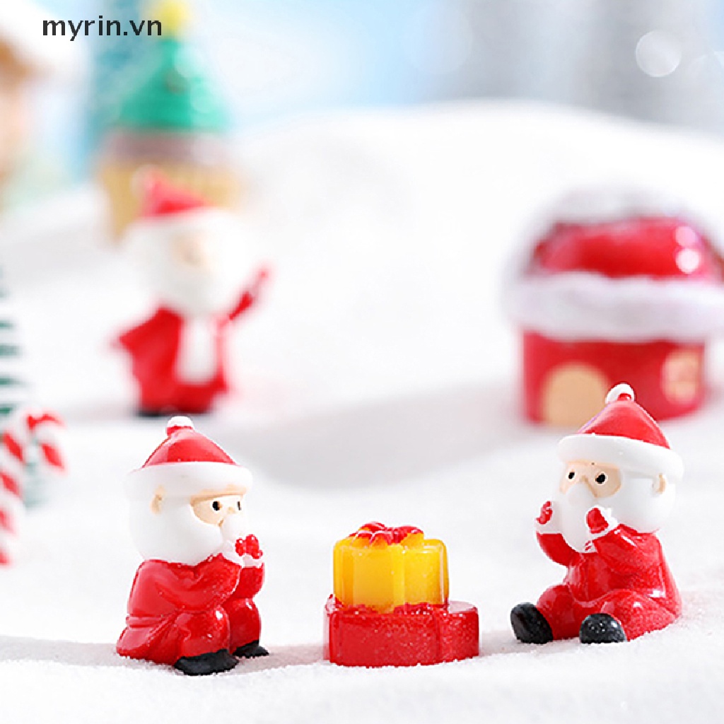 1 Đồ trang trí Ông Già Noel / Người Tuyết Mini Bằng Nhựa Resin Trang Trí Tiểu Cảnh