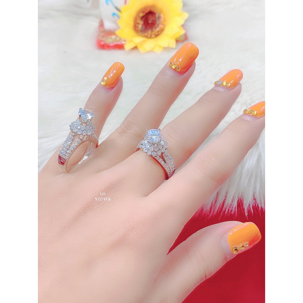 Nhẫn nữ đính xoàn xi mạ 18k - xi kim cao cấp (giá tốt nhất) N727