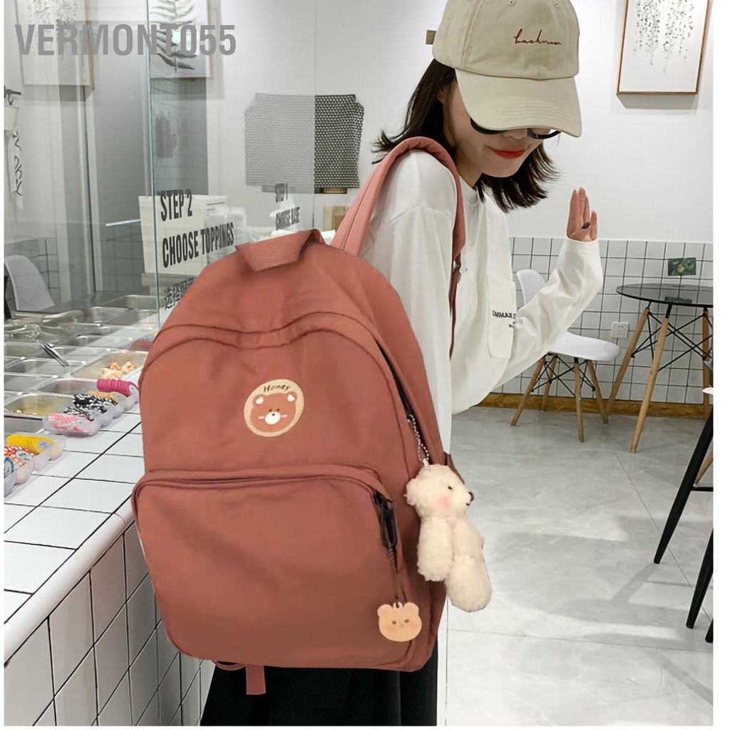 Vermont055 Ba lô Dung lượng lớn Di động Dây đeo Vai Rộng Học sinh Túi xách cho Nữ Đi du lịch Ngoài trời