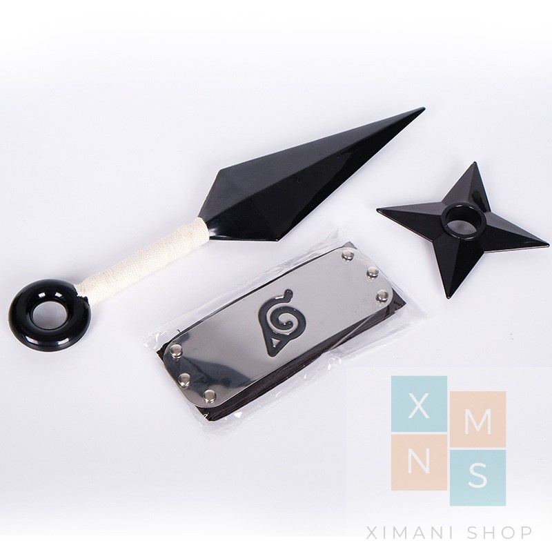 Mô Hình Naruto Combo Kunai Shuriken Băng Trán Làng Lá Đồ Chơi Cosplay Kunai Chiều Dài 27cm