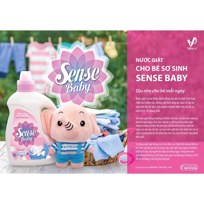 [CÓ QUÀ TẶNG]Nước giặt cho trẻ em Sense Baby 3kg