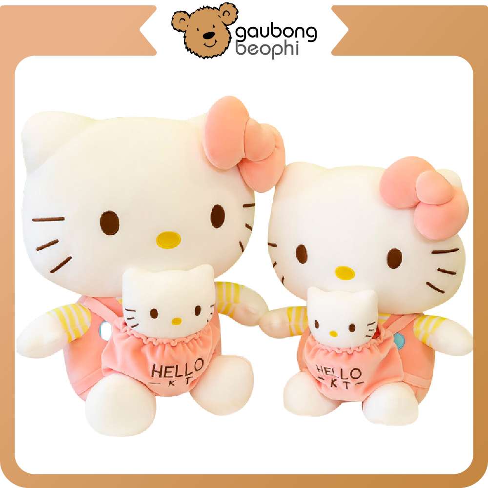 Gấu Bông Mèo Kitty Ôm BaBy Hàng Cao Cấp 100% Bông Gòn Trắng An Toàn, Món Quà Nhỏ Hạnh Phúc To GAUBONGBEOPHI